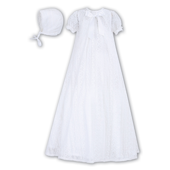 Sarah Louise Christening Robe & Bonnet - 095